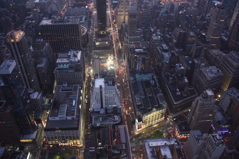A view of below from the Empire State Building