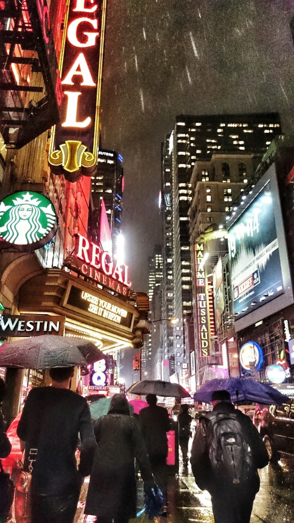 A rainy night in Times Square