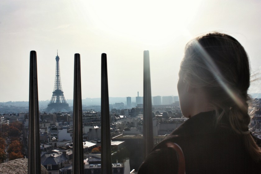 Taking in the breathtaking views onto of the Arc de Triomphe